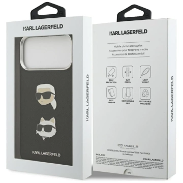 Etui Ochronne do iPhone 17 Pro Max Karl Lagerfeld FW Grained K&C Pins MagSafe Czarny
