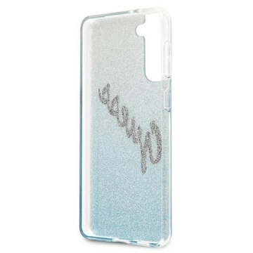 Guess GUHCS21MPCUGLSBL S21 G996 nebieski/modré pevné pouzdro Glitter Gradient Script