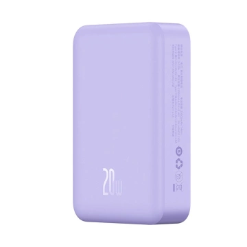 Baseus Magnetic Mini 20000 mAh 20W Powerbank - фіолетовий кабель USB-C / USB-C