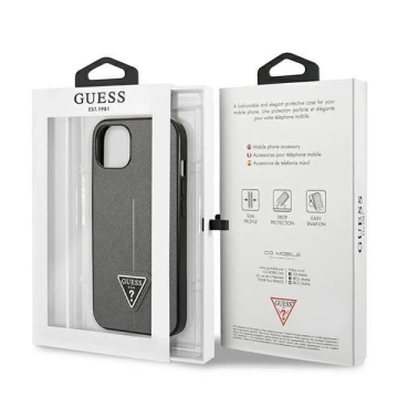 Etui Guess GUHCP14MPSATLG до Apple iPhone 14 Plus 6,7" srebrny/silver hardcase SaffianoTriangle Logo