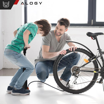 Alogy Bike Pump 160psi з манометром і ручкою, ручний, чорний