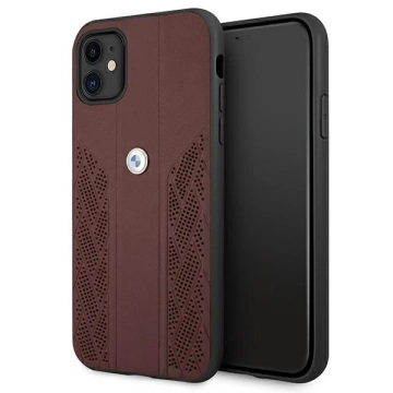 Etui BMW BMHCN61RSPPR do Apple iPhone 11/ Xr pevné puzdro kožené zakrivené perforované
