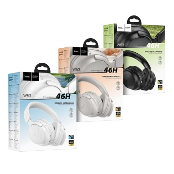 Hoco W53 Bluetooth 5.0 – чорні накладні навушники, 30 годин відтворення, AUX/USB-C