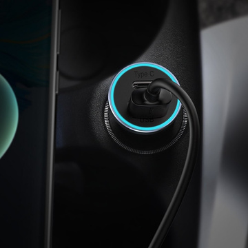 Baseus Golden Contactor Pro Car Charger, USB USB-C, QC4.0, PD, SCP, 40W (Gray) USB to USB-C Cable 1m