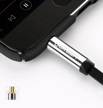 UGREEN cable flat angled AUX audio cable 3.5 mm mini jack 0.5 m black (AV119 10596)