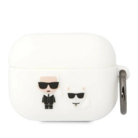 Protective case for headphones Karl Lagerfeld KLACAPSILKCW for Apple AirPods Pro cover white/white Silicone Karl
