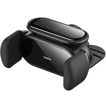 Тримач для електромобіля Baseus Steel Cannon Pro з сонячною зарядкою (чорний)
