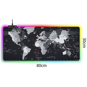 Килимок для ігрового столу Килимок для миші RGB великий XXL 80x30см Карта світу