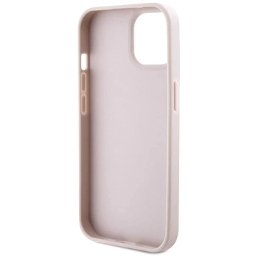 Guess GUHCP15SP4TDSCPP Hülle für iPhone 15 6,1" rosa/rosa Hardcase Crossbody 4G Metalllogo