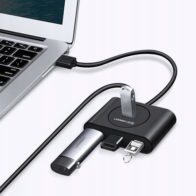 USB 3.0 UGREEN CR113 Hub, 4in1, 0,5m (weiß)