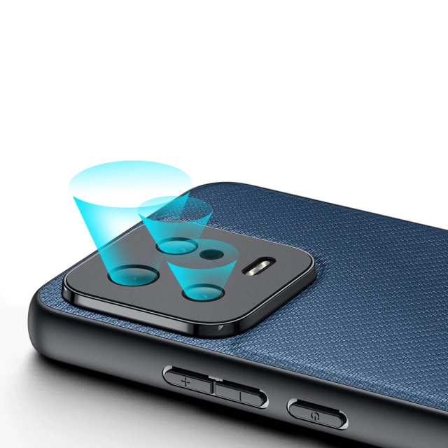 Puzdro Dux Ducis Fino pre kryt Xiaomi 13 so silikónovým rámom modrej farby