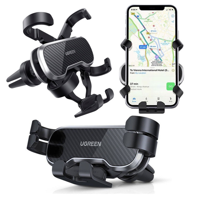 Gravitational car holder UGREEN LP228 for a checkered phone Black