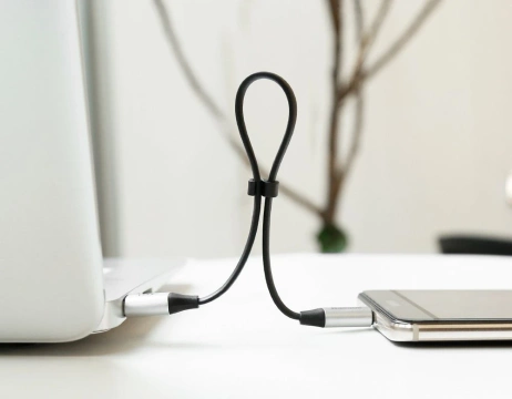 Baseus Nimble plochý kábel USB / USB-C kábel s držiakom 2A 0,23M čierny (CATMBJ-01)