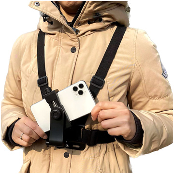 Спортивний ремінь Alogy Chest нагрудний тримач для фотоапарата, камер GoPro, телефону універсальний Black