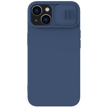 Силіконовий чохол Nillkin CamShield Silky для iPhone 15 Plus із захистом камери - темно-синій