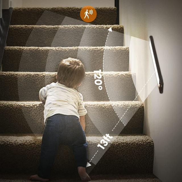 Світильник Alogy Slim LED підсвітка підкорпусна на магніті з датчиком батарейки 40см чорний