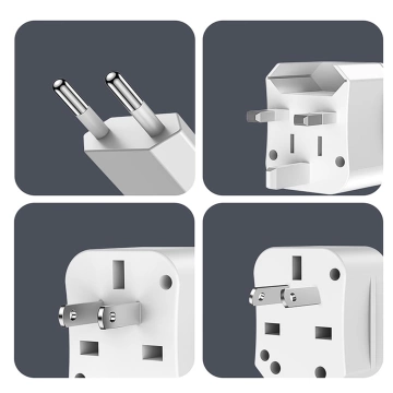 Reiseadapterstecker Universal 750W Steckdosensteckerset Adaptersteckerset CN US EU UK Weiß