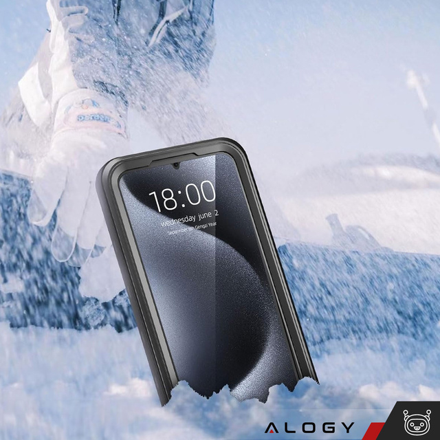 Puzdro pre Samsung Galaxy A35 5G Armored Waterproof IP68 360 Armor Case Vstavané sklo Alogy Black