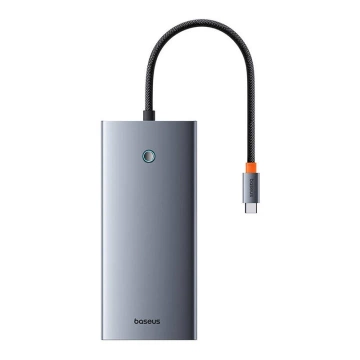 Хаб 13-в-1 Baseus PortalJoy USB-C HDMI DP VGA C USB PD RJ45 сірий