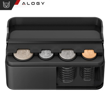 Coin Box Coin Holder Wallet Organizer Storage Box for Small Coins for Car Cars Offices Home Box Alogy Black