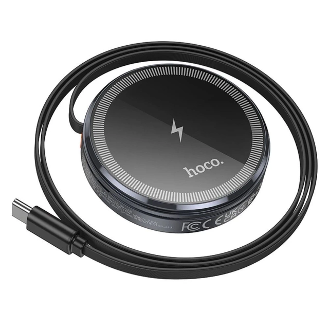 HOCO Wireless Charger With Retractable Cable Type-C Compatible With MagSafe And Apple Watch 15W CQ18 Gray