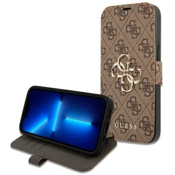 Etui Guess GUBKP13X4GMGBR do Apple iPhone 13 Pro Max 6,7" brązowy/hnedá kniha 4G Big Metal Logo
