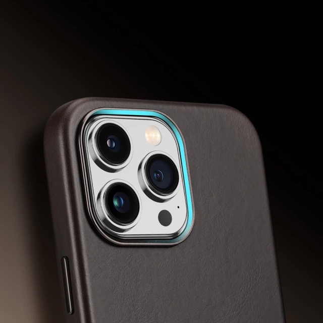 Dux Ducis Naples Case für iPhone 14 Pro Max Lederhülle (MagSafe-kompatibel) Dunkelbraun