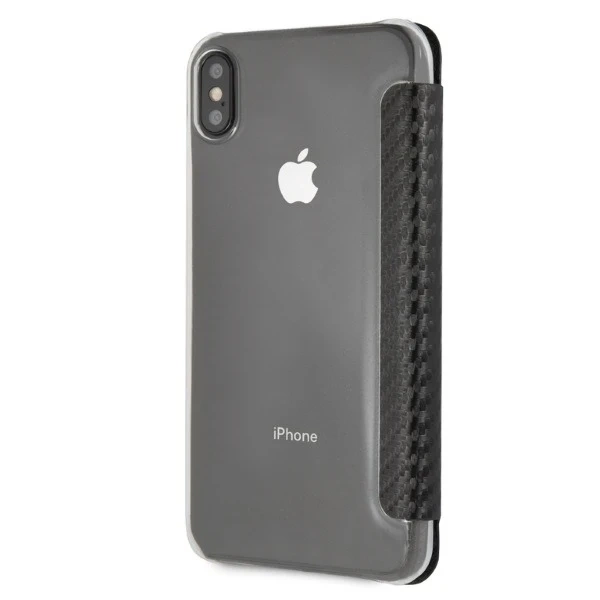 BMW BMTRBKI65PUCARTCBK protective phone case for Apple iPhone Xs Max book black/black Carbon Tricolor Stripe