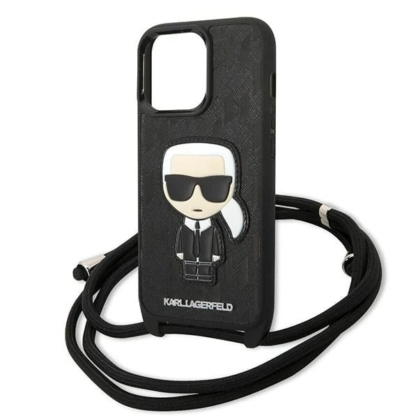 Etui Karl Lagerfeld KLHCP13LCMNIPK для iPhone 13 Pro / 13 6,1" Hardcase Leather Monogram Patch and Cord Iconik