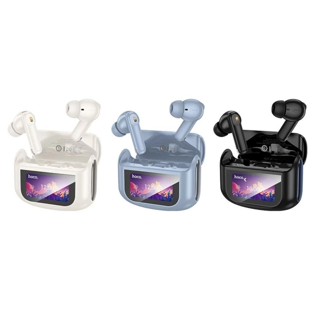 Słuchawki Hoco EQ21 ANC ENC TWS Czarne z Ekranem Dotykowym LED