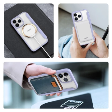 Dux Ducis Skin X Pro Case pro Apple iPhone 15 Pro Max Magnetic MagSafe Cover with Flip – fialová