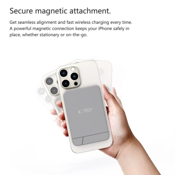 Зовнішній акумулятор MagSafe Tech-Protect PB15 10000mAh Pop-up, колір «космічний сірий»