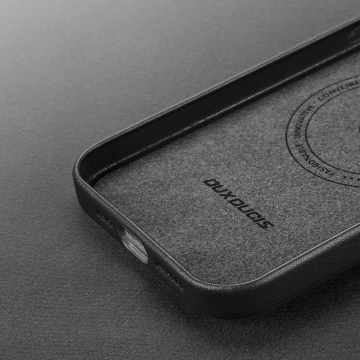 Dux Ducis Grit skórzane etui do iPhone 14 Plus elegancki pokrowiec ze sztucznej skóry (kompatybilne z MagSafe) czarny