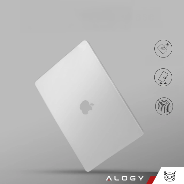 Etui ochronne do Apple Macbook Pro 14 - M1/M2/M3/M4 2021-2024 Alogy AirGuard™ Elastyczna obudowa bez odcisków palców Matowa Przezroczysta Biel