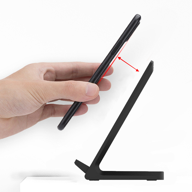 Індуктивний зарядний пристрій Qi Wireless Charger 15W phone stand Black