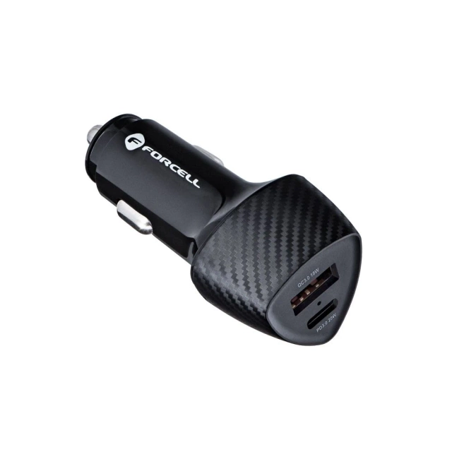 Forcell Carbon Car Charger 38W PD QC USB-C USB 2x Fast