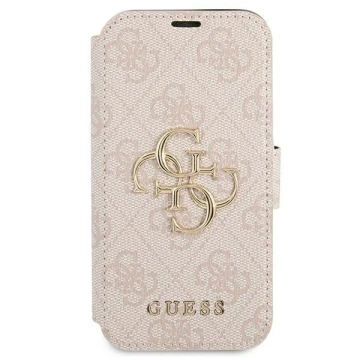 Чохол Guess GUBKP13L4GMGPI для Apple iPhone 13 Pro / 13 6.1" pink/pink book 4G Big Metal Logo