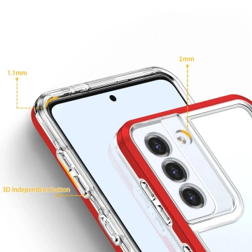 Clear 3in1 case for Samsung Galaxy S23 Plus silicone cover with frame red