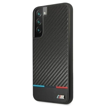 Pevné puzdro Etui BMW BMHCS22MPUCARTCBK do Galaxy S22 S906 M Collection Triangles black/czarny