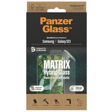 Hybrid glass for Samsung Galaxy S23 PanzerGlass Matrix Ultra-Wide Fit with positioner