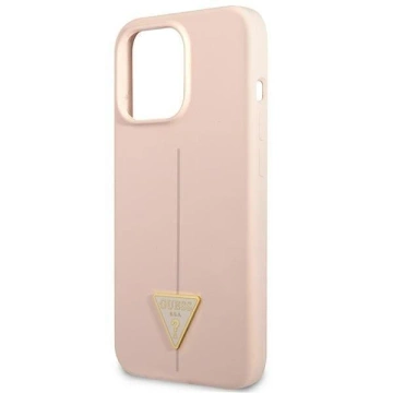 Guess GUHCP13XSLTGP case for Apple iPhone 13 Pro Max 6.7" pink/pink hardcase Silicone Triangle