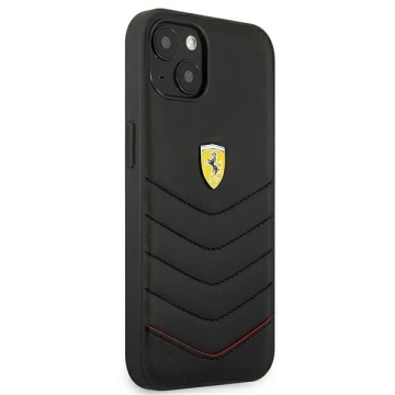 Puzdro na telefón Ferrari iPhone 13 mini 5,4" čierne/čierne pevné puzdro Off Track Quilted