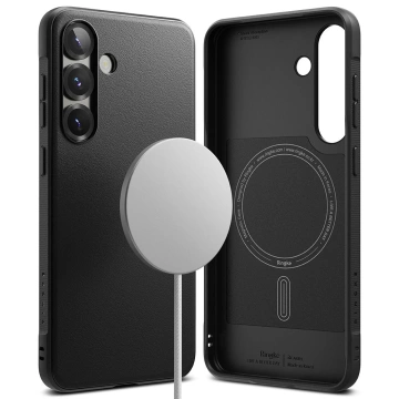 Pouzdro na Samsung Galaxy S25 Plus černé s magnetickým onyxovým kroužkem MagSafe.