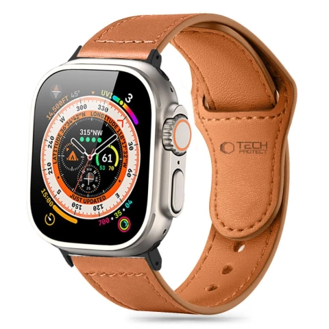Pasek Naturalfit pro Apple Watch 4 / 5 / 6 / 7 / 8 / 9 / SE / Ultra 1 / 2 (42 / 44 / 45 / 49 mm) Hnědá
