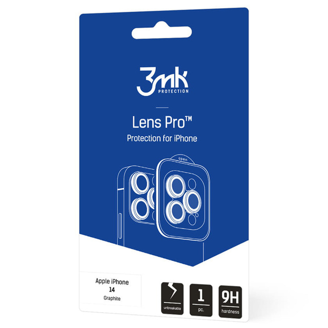 Kameraglas Kameraschutz 3mk Lens Pro für Apple iPhone 14 Graphit