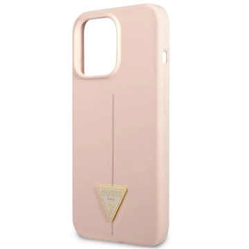 Guess GUHCP13LSLTGP iPhone 13 Pro / 13 6,1" růžové / růžové pevné pouzdro silikonový trojúhelník