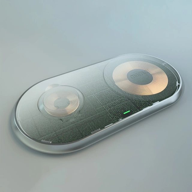 Choetech 2in1 Qi kabelloses Ladegerät für Smartphones / Apple Watch mit Ständer (MFI) USB Typ C weiß (T317)