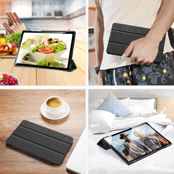 Dux Ducis Domo Flip Case für Samsung Galaxy Tab A8 10.5 X200 / X205 Schwarz Glas