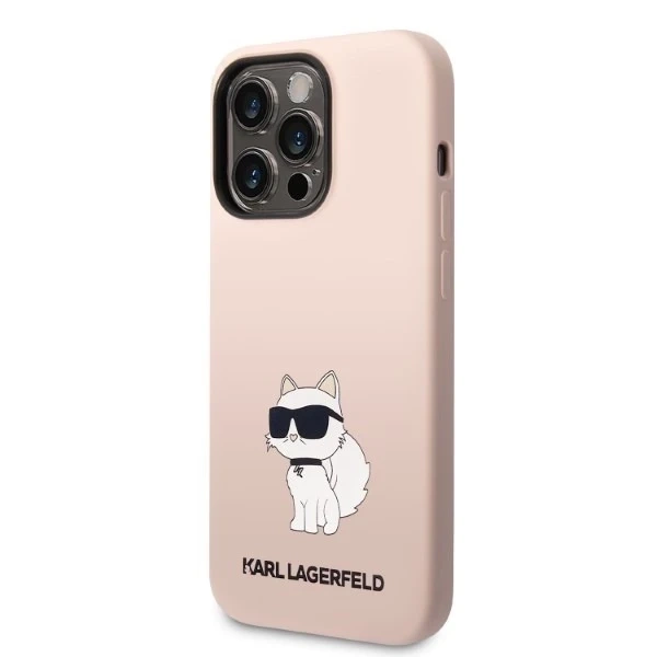 Karl Lagerfeld Pouzdro KLHCP14XSNCHBCP pro iPhone 14 Pro Max 6,7" pevné pouzdro Silikonová Choupette růžová/růžová