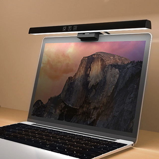 Lamp LED desk lamp above the monitor, computer, LCD screen adjustable black strip